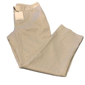 Calvin Klein trousers size 8 linen satin waist band NWT